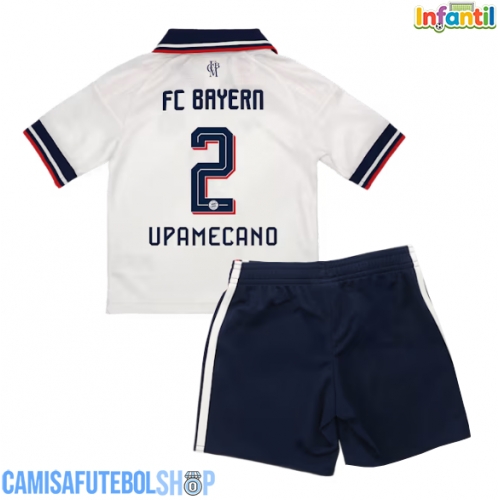 Camisa de time de futebol Bayern Munich Dayot Upamecano #2 Replicas 2º Equipamento Infantil 2026-27 Manga Curta (+ Calças curtas)